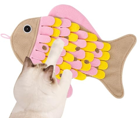 XIAOXIAOYU Futtermatte für Hunde, Fisch-Form, rutschfeste Grabmatte, Katzenfütterungsmatte, Schnüffeldecke für Kätzchen, Indoor-Katzen, kleine Haustiere, zum Entspannen