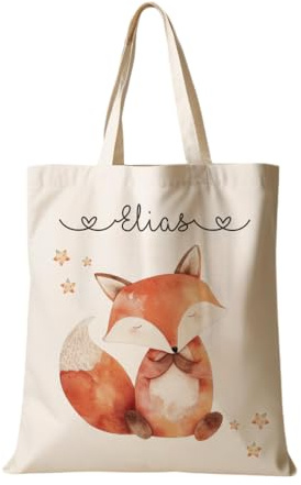 Manufaktur Liebevoll Stoffbeutel mit Namen Stofftasche Personalisiert Kinderbeutel Kindergarten Wechselwäsche
