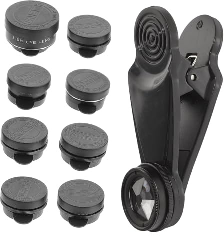 HOMSFOU Obiettivi per Fotocamera Smartphone con Grandangolare Macro Fisheye e Teleobiettivo Compatibile per Foto Ravvicinate e Kit Durevole e Versatile per Appassionati Fotografia