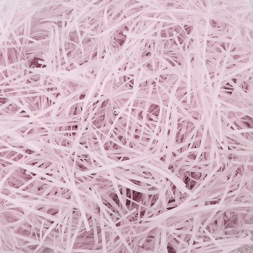 Chicpant 500g Papier de Remplissage Boite Cadeau Papier Déchiqueté Colis Coloré Emballage Matériau de Remplissage Shredded Déchiqueté pour Noël Anniversaire Décoration Violet Pâle