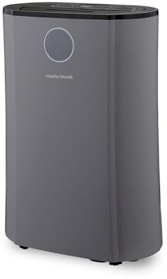 Morphy Richards PureFresh 12L/Day Dehumidifier, 24m2, Laundry Mode, Extra Long 2m Cord, HEPA Carbon Filter, Low Noise, Premium Air Flow, Touch Control, Smart Function, Defrost, Air Purifier, 185w