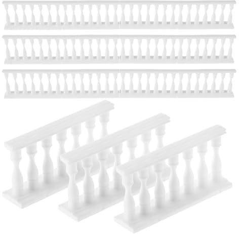 BESPORTBLE Barandilla de Resina para Casa de Muñecas 24 Piezas Mini Cerca Romana para Jardín de Hadas Accesorio Decorativo DIY para Proyectos de Mesa de Arena y Modelismo Miniature