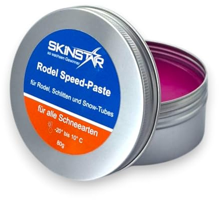 SkinStar Rodelwachs Speed Paste 80g Universelles Speedwachs Schlitten Snow-Tubes fluorfrei und PFAS-frei