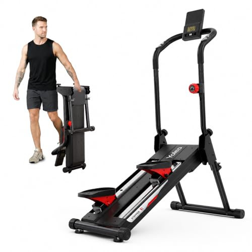 YOLEO 16-Level Magnetic Stair Stepper, Adjustable Resistance up to 130LB | Low-Noise Cardio Stairmaster for Full-Body Workouts, with Folding Design, Extended Stride and Heart Rate Monitoring