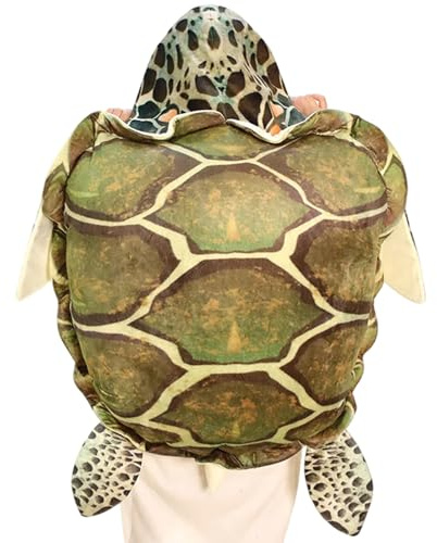 Uanqfegy Giant Wearable Turtle Pillow 60CM – Soft Plush Sea Turtle Costume for Kids Adults Fun Performance Prop