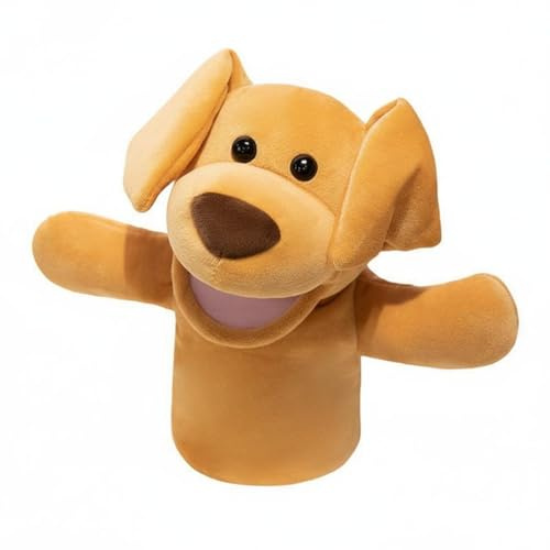 ＡＷＨＡＯ Hund-Handpuppe kuschelig Dalmatiner-Handpuppe als Deko Plüsch-Hundehandpuppe für, Zuhause, Kleiner Gelber Hund