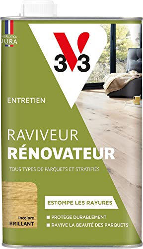 V33 Raviveur rénovateur parquets & stratifiés, Incolore Brillant 1L