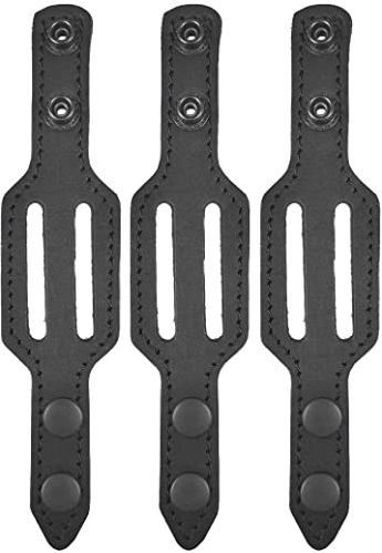 VlaMiTex Gürtelhalter Echtleder Schwarz – 4 cm / 5 cm Belt Keeper für Gürtel & Dienstkoppel – Leder ca. 2,8 mm