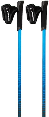 VIKING Nordic Walking Stöcke Ultraleichte Handschlaufe mit Clip-On-System Profilgriff Pro Trainer Blau 120cm