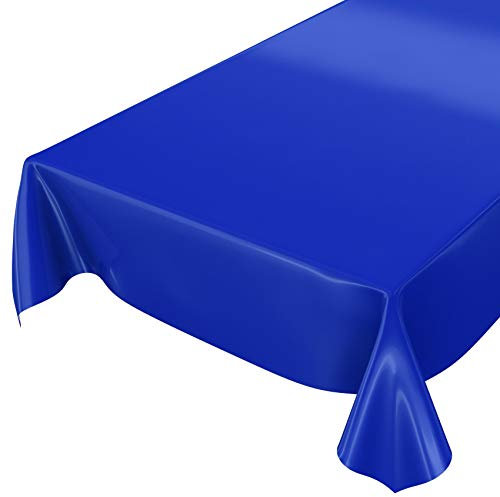Wachstuchtischdecke Wachstuch abwaschbare Tischdecke Uni Glanz Einfarbig Dunkelblau Schnittkante 100 x 140cm