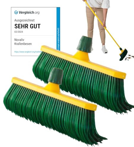 Novaliv Besenkopf Krallenbesen Set 30 cm Kunststoff Ersatzbesen Besenersatz Gartenbesen Straßenbesen Kehrbesen Laubbesen (2, 30 cm Ersatzkopf)