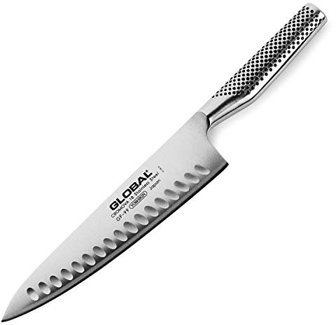 Global Coltello da cuoco Model X - Prodotto in Giappone, bordo cavo 20,3 cm