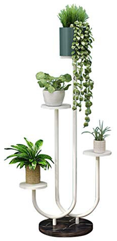 Weiß Blumentreppe aus Metall Holz, Pflanzentreppe Innen und Außen, Pflanzenregal Blumenregal Blumenbank Pflanzenständer Blumenständer für Wohnzimmer Balkon Dekor