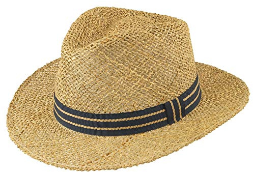 HatBee Fedora Strohhut Jacopo Seegras I Luftiger Herren Strohhut für den Sommer I Strandhut Gartenhut Sonnenhut