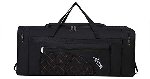 Sipobuy 80L Faltbare Reisetasche, Sport Gym Tasche, Schuh Fach, Holdal, Leicht Und Wasserdicht, Große Kapazität, Unisex (Black)
