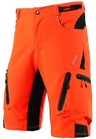 ARSUXEO Short de Cyclisme pour Homme Coupe Ample VTT Short de Montagne Résistant à l'eau Bas de Sport de Plein Air 1202