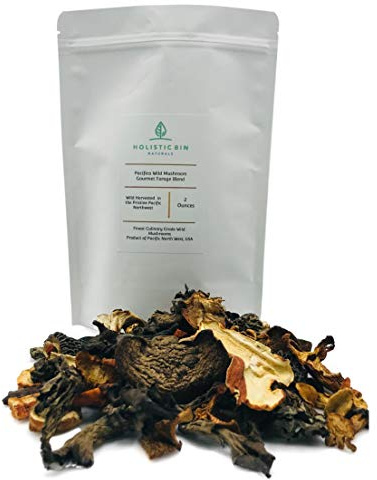 Pacifica Wild Mushroom Gourmet Forage Blend by Holistic Bin - Finest Culinary Grade Mushrooms, US Wild Harvest