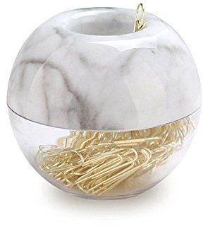 Liseng Gold Bueroklammern in Eleganten Magnetischen Marmor Clip Halter, 28mm, 100 Clips