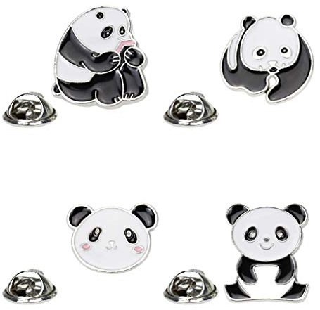 Diy Brosche Kit, 4-teilige süße Panda Bär Emaille Anstecknadel Animal Pride Brosche Modeschmuck