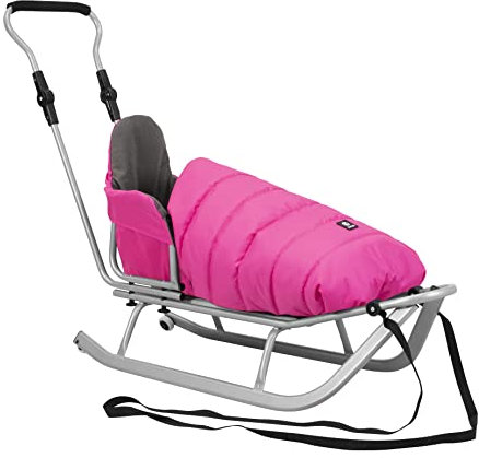 Kunert Schlitten für Kinder mit Kinderschlitten Rocker mit Rückenlehne Führung (Pink)