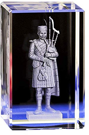 WLVG Dudelsack Soldat Statue Figur Kristall Innendekoration Ornamente Kreative Kunsthandwerk Skulptur Heim Innendekoration für Freunde
