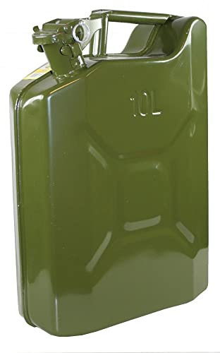 ZWH-Benzinkanister Kraftstoff-Kanister Dicke Amerikanische Metall Jerry Can, Auto Aufbewahrungskraftstoff Benzin Dieselölbehälter, Auto Und Motorrad Notfall Im Freien (Size : 10L)