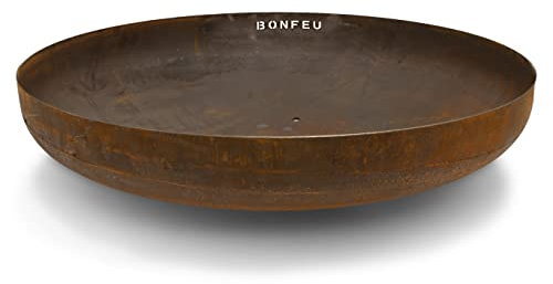 BonFeu BonBowl Feuerschale 150 cm - Feuerschalen für den Garten - Feuerstelle Outdoor - Feuerschale mit Opt. Grillrost aus hochwertigem Cortenstahl - Feuerkorb für den Garten - 150x150x35cm