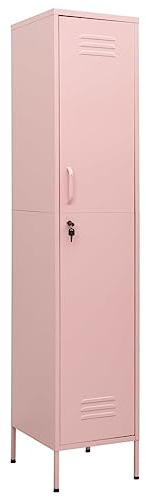 Schließfachschrank Spind Metallschrank mit 4 Innenfächer & Stellfüße & Schloss, Metall Aktenschrank Aufbewahrungsschrank Bodenschrank Metallaufbewahrung Organizer, 35x46x180 cm