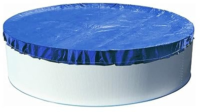 EVOLUTION Abdeckplane Rund 450/460 cm Blau mit Übermaß Sommer & Winter Pool Schwimmbad