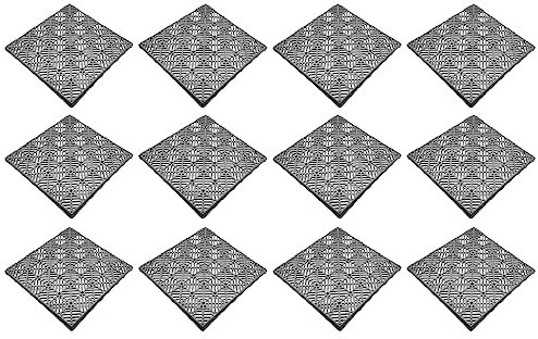 ACAN Tradineur - Confezione da 12 piastrelle per esterni, in plastica, per piscina, terrazze, giardino, smontabile e antiscivolo, 30 x 30 cm, colore: grigio