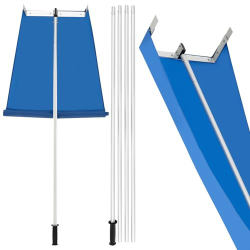 COSTWAY Râteau à Neige pour Toit avec 4 Tiges d'Extension 170-608 cm, Déneigement de Toit en Aluminium avec Roues Poignée Antidérapante Tête de Coupe Large, pour Maison Véhicule