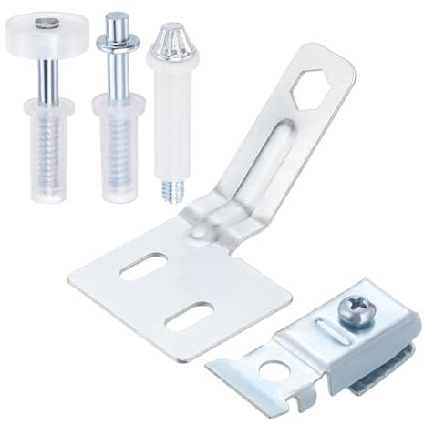 sourcing map Kit de Réparation pour Quincaillerie Porte Pliante Comprend Un Support Inférieur Un Pivot Supérieur et Inférieur Une Roue de Guidage et Une Paire D'Aligneurs de Surface de Porte