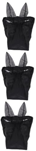 BESPORTBLE 3-teilige Pferdenetzmaske Outdoor-bissschutzmaske Für Pferde Pferdenetzhals Schwarz Super Bequeme Prävention Für Pferde