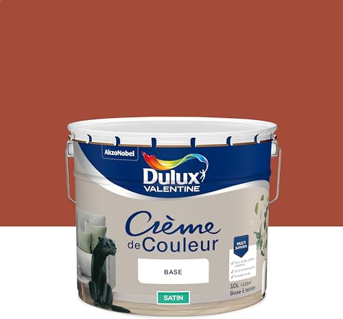 Dulux Valentine Crème de Couleur - Peinture multi-supports intérieure - Satin Tomette 10 L