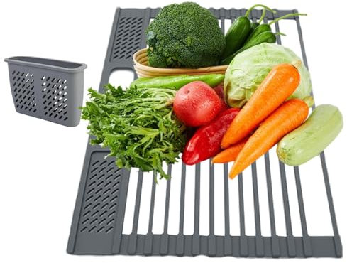 Rurunklee Roll Up - Escurreplatos plegable para fregadero