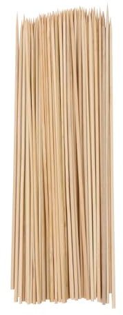 BQLZR Lot de 100 brochettes en bois naturel pour barbecue 30 x 0,3 cm