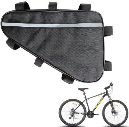 VADO VLTRA Bicycle Frame Bag, Small Size Triangle Waterproof Oxford Cloth 35 * 30 * 20cm Strap-On Reflective Bike Outdoor Cycling Storage Bag