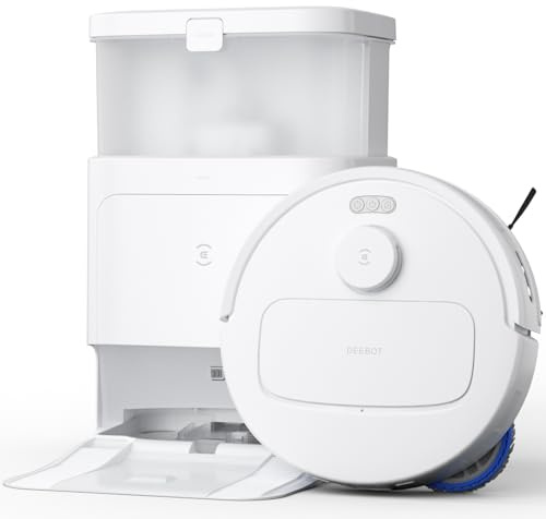 ECOVACS DEEBOT N30 PRO OMNI Robot Vacuum and Mop, 10000Pa Suction, TruEdge Adaptive Edge Mopping, ZeroTangle 2.0 Technology,60℃ Hot Water Mop Washing, Hot Air-Drying, Self-Emptying, Auto-lift Mopping