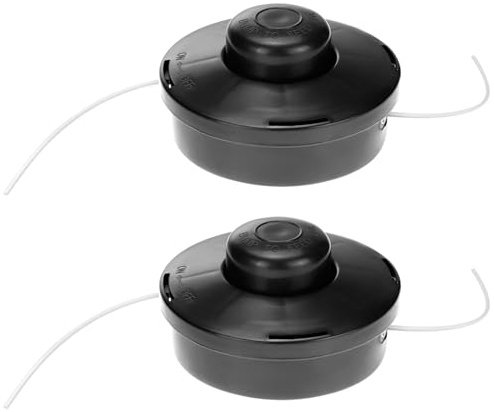 QWORK® 2 Stück Freischneider Fadenkopf, M10x1.25 Fadenkopf für Motorsense, Rasentrimmer Fadenspule, für M10 Motorsensen