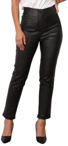 La Modeuse Pantalon Enduit à Coupe Carotte