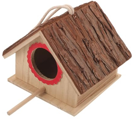 VILLFUL Hängendes Vogelhaus Aus Holz Für Draußen Nistkasten Für Vögel Dekoratives Vogelnest Zum Brüten Und Ausruhen