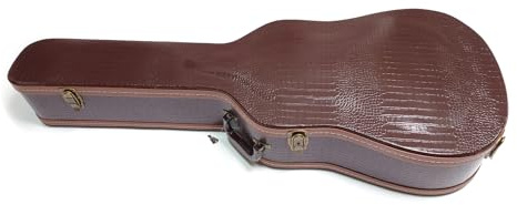 Premium Akustikgitarrenkoffer für Gibson D Serie oder 41 Zoll Gitarrenkoffer Hartschale mit Plüschinnenseite, wasserdichtes Leder, Ablagefach (E-Brown Krokodil), E-braunes Krokodil, Vintage-Luxus