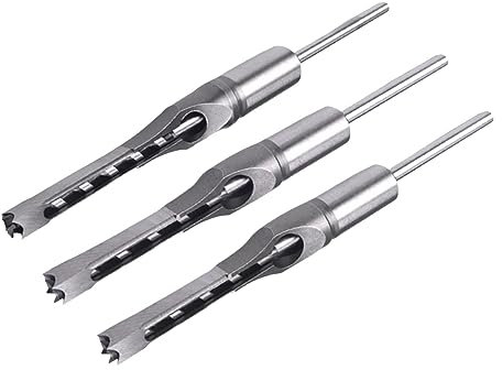 HSS Hole Drill Bit, Woodworking Mortising Chisels Hole Power Tool Bit for Carpenter, Drill Press Attachments, Mortising Machines, 3Pcs