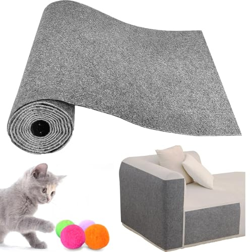 Cat Scratching Mat Trimmable Self-Adhesive Cat Scratch Mat Carpet, For Couch Protection And Cat Scratcher Tree Post Wall Board Twine Replacement(60x200cm/23.6x78.7)