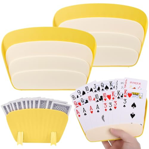 4 Stücke Kartenhalter Kinder Spielkartenhalter, Freihändiger Spielkartenständer, Plastik Playing Card Holder, Spielkarten Halterung Befreit Ihre Hände, Geeignet für Kinder, Erwachsene, Senioren