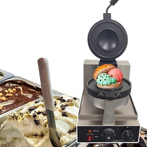 agreilduite Grille-Pain à gaufres électrique, Machine à Sandwich à Pression Chaude - Plage de Chauffage : 300 ℃ / minuterie : 0-5 Min, Machine à Presse à Double Face pour Hamburger à Glace/brioche