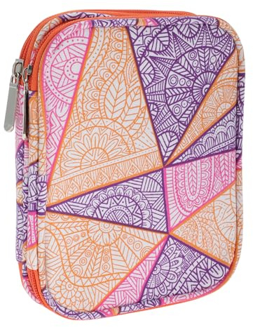 Häkelhakenetui, Stricknadel-Etui, Reißverschluss-Aufbewahrungstasche mit Netz-Taschen für verschiedene Häkelnadeln Strickzubehör, Orange | Orange, 600D Oxford-Gewebe, 18x14x4cm, Reißverschluss, Netz-Taschen, Leicht Und Tragbar