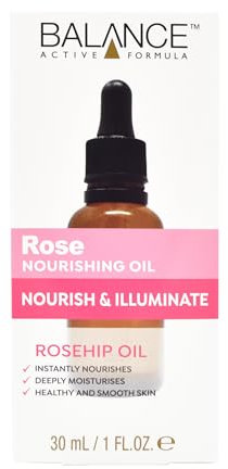 Balance Active Formula Rose Nourishing Oil, 30ml | Infused with Rosehip Oil | Deeply Moisturises & Strengthens Skin Barrier | Fast-Absorbing, Radiance-Boosting Formula