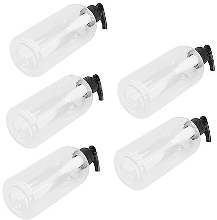 LOLIPPYY 5 Stück Nachfüllbare Duschgel Pumpflaschen 300 Ml Schwarzer Druckspender Aus Langlebigem Material Für Reisen Und Zuhause Leicht Zu Befüllen Und Sicher Verschließbar