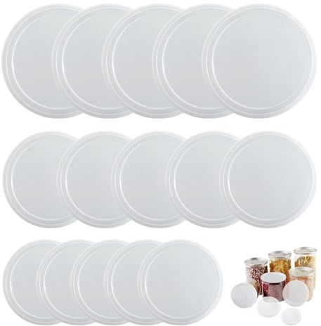 GIDWRIY Lot de 15 couvercles en plastique pour bocaux en 3 tailles, bouchons réutilisables, bouchons pour boîtes transparentes, couvercle hermétique universel